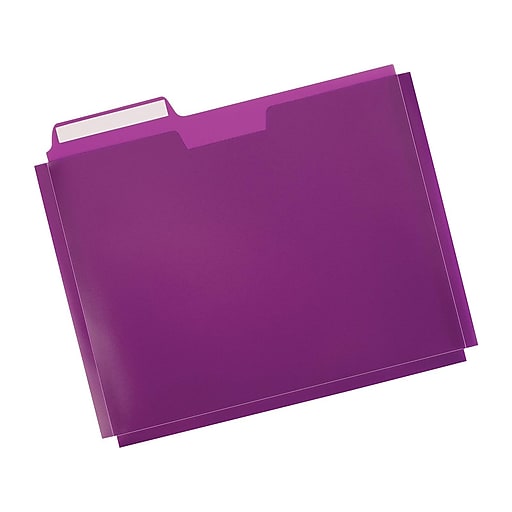Plastic File Folder Pockets, Letter, Assorted, 5/Pack Staples