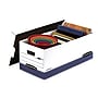 Bankers Box Medium-Duty FastFold Corrugated File Storage Boxes, Lift-Off Lid, Letter Size, White/Blue, 12/Carton (00701)~#|#~sp42127152_sc7