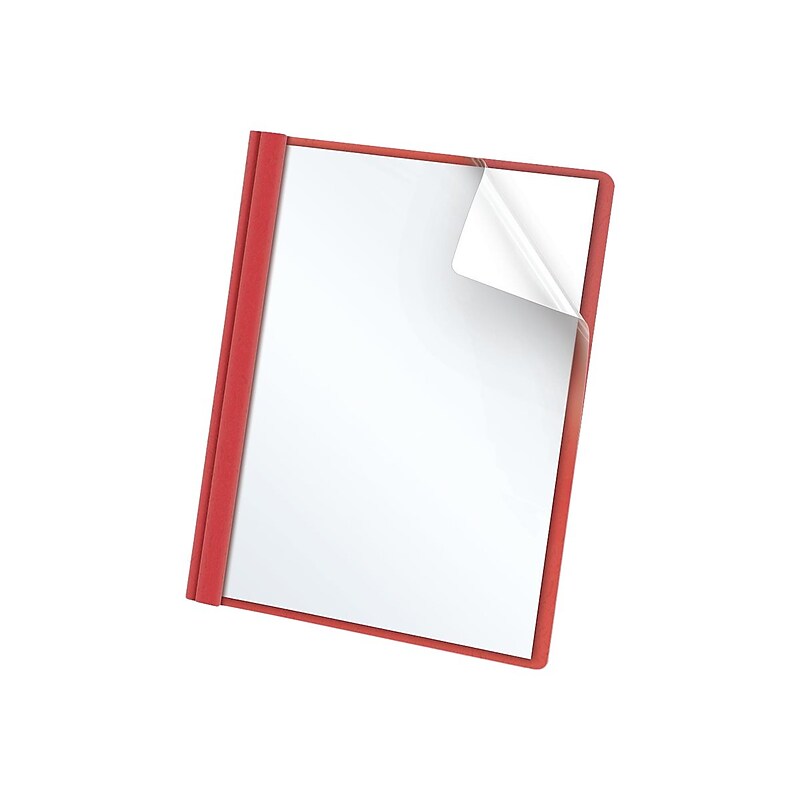 Oxford Clear Front 3-Prong Report Cover, Letter Size, Red (OXF 55811) image 1