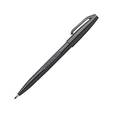 Pentel Sign Felt Pens, Fine Point, Black Ink, Dozen (S520-A)