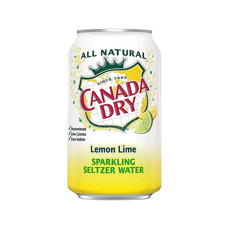 Canada Dry Lemon-Lime Flavored Sparkling Seltzer Water, 12 oz., 24 Cans/Carton (00078000165166) image 1