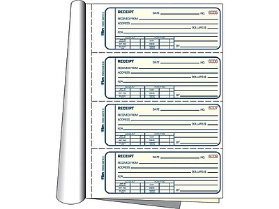 TOPS Carbonless Receipt Book - 2-Part 2-3/4x7-1/4 Inch 400 Sets Consecutively Numbered