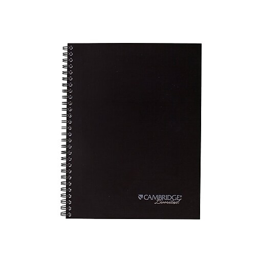 Cambridge Limited 1Subject Professional Notebooks, 6.63" x 9.5", Wide Ruled, 80 Sheets, Black