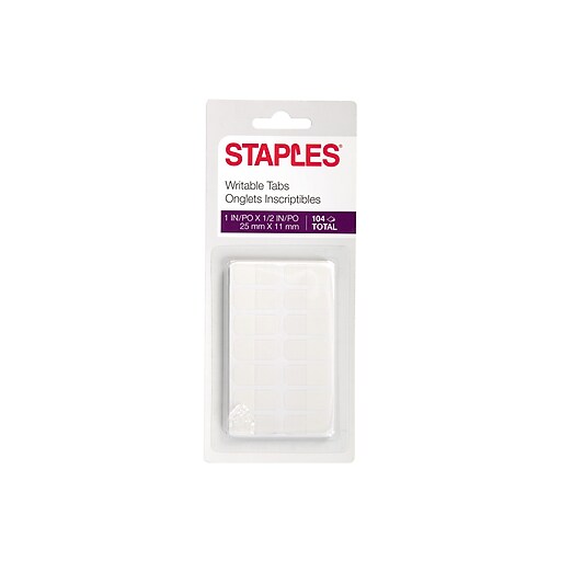 Staples Stickies Tabs, White, 0.47" Wide, 104/Pack (35022) Staples
