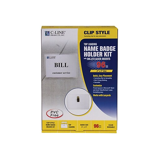 CLine® Name Badge Kits, 96/Box (95596) at Staples
