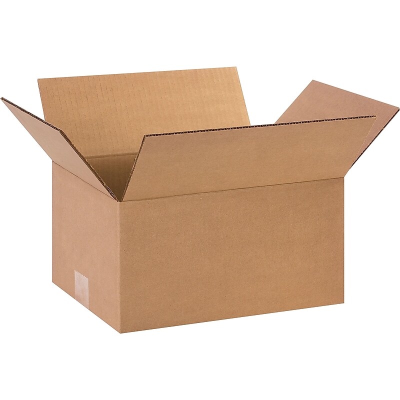 12" x 9" x 6" Standard Shipping Boxes, 32 ECT, Kraft, 25/Bundle (120906) image 1