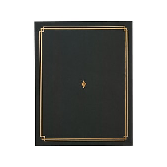 Gartner Studios 9.5" x 12" Certificate Holders, Black/Gold, 6/Pack (35003)