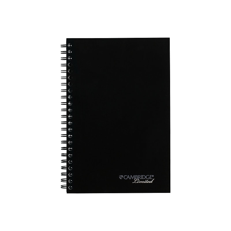 Cambridge 1-Subject Notebooks, 5" x 8", Wide Ruled, 80 Sheets, Black (06074) image 1