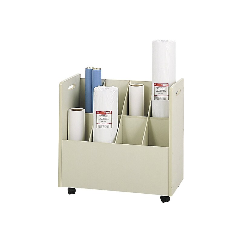 Safco Roll Filing and Blueprint Storage, 7" Tube Size, 8-Roll Capacity, Putty (3045) image 1