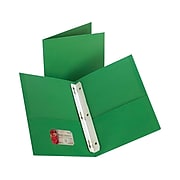 Staples 2-Pocket Presentation Folder with Fasteners, Green, 10/Pack (13388-US)