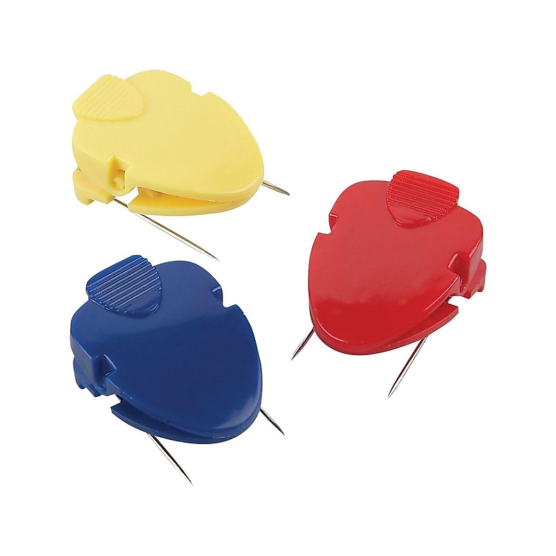 Staples Cubicle Clips, Blue/Red/Yellow, 6/Pack (10823) image 1