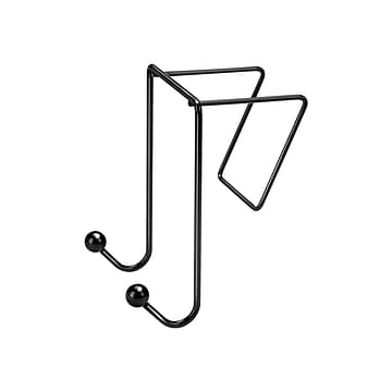 Fellowes Wire Partition Additions Plastic Double Coat Hook, Black (75510)