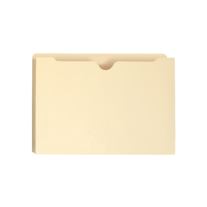 Smead 100% Recycled Reinforced File Jackets, Straight-Cut Tab, 2" Expansion, Legal Size, Manila, 50/Box (75607) image 1
