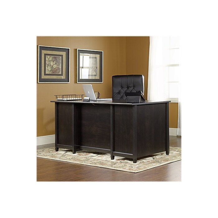 Sauder Edge Water Collection 65 Wood Executive Desk Estate Black 409042 Staples
