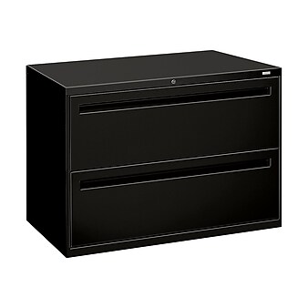 HON Brigade 700 Series 2-Drawer Lateral File Cabinet, Locking, Black, Letter/Legal, 42"W (H792.L.P)