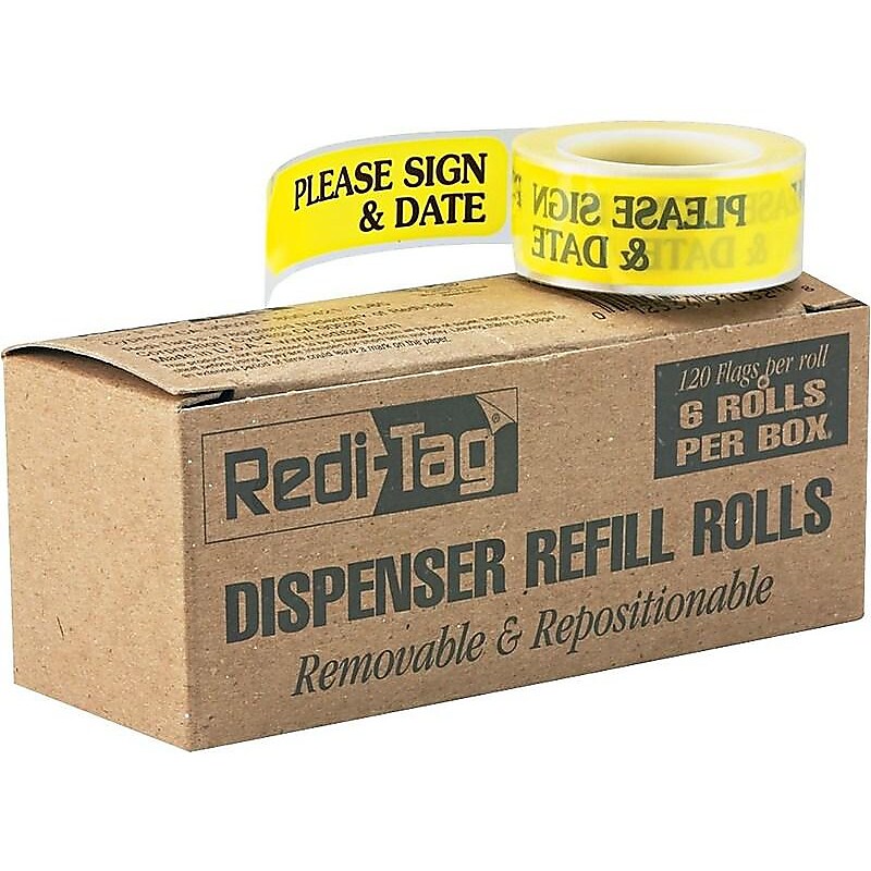 Redi-Tag Page Flags, Yellow, 0.56" Wide, 720/Box (91032) image 1