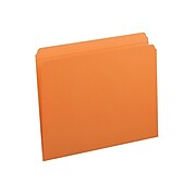 Smead File Folders, Reinforced Straight-Cut Tab, Letter Size, Orange, 100/Box (12510)