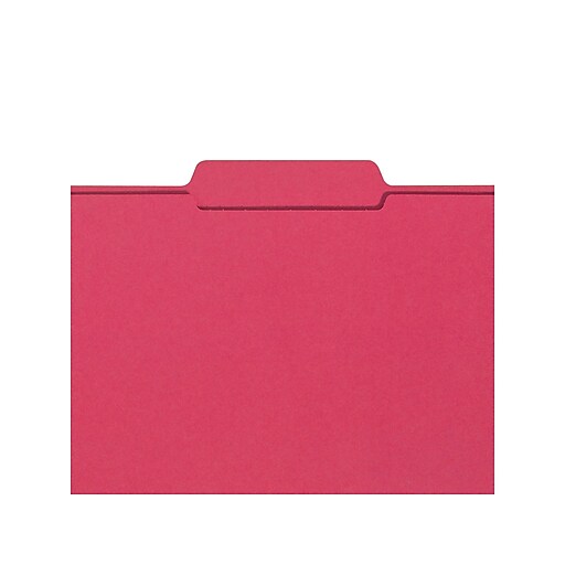 Smead® File Folder, 1/3Cut Tab, Letter Size, Red, 100/Box (12743) at