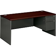HON 38000 Series 66" Single Pedestal Desk, Charcoal (HON38291RNS)