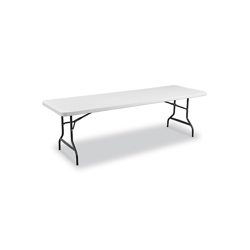 Staples 8' x 29" Heavy Duty Plastic Folding Table, Light Gray (79133) image 1