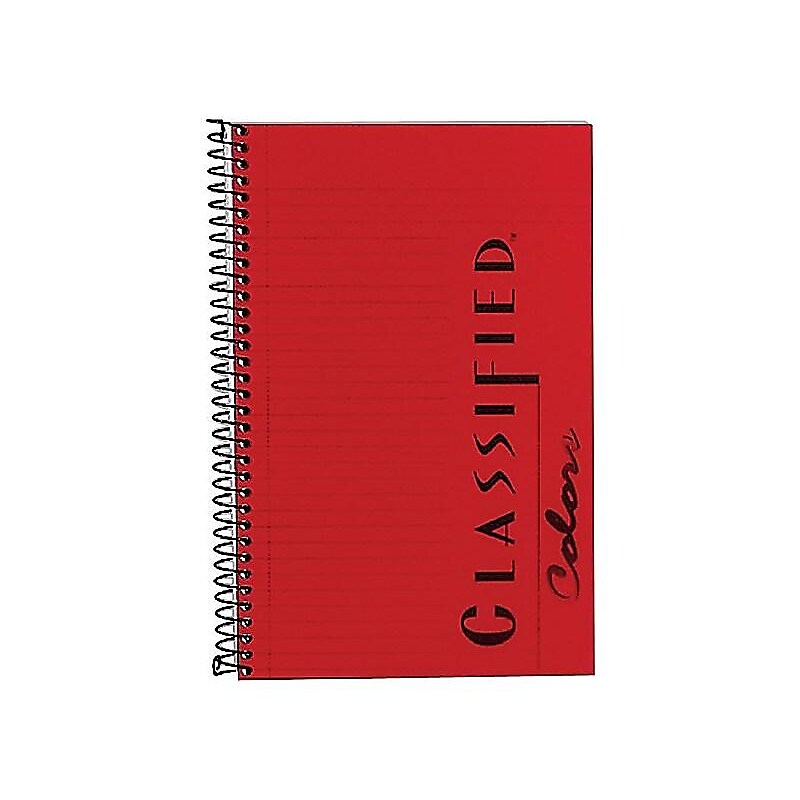 TOPS Classified Colors 1-Subject Notebooks, 5.5" x 8.5", Narrow Ruled, 100 Sheets, Red (73505) image 1