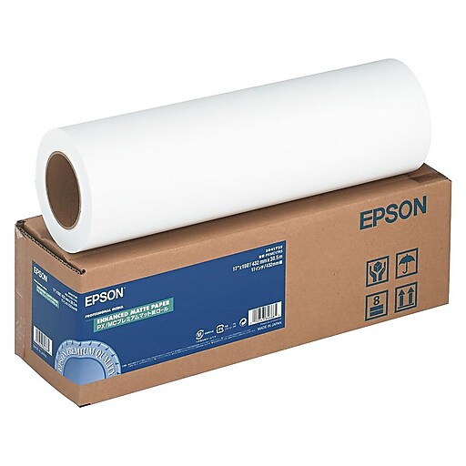 Epson Enhanced Wide Format Bond Paper Roll, 17" x 100', Matte Finish