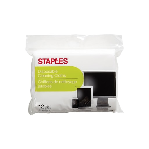 Staples Disposable Cleaning Cloths, 12/Pack (17374) Staples