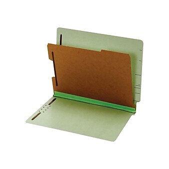 Pendaflex End-Tab Classification Folders, Letter Size, 1-Partition, Light Green, 10/Box (PFX 23214)
