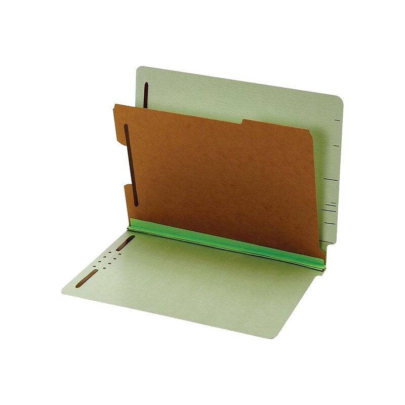 Pendaflex End-Tab Classification Folders, Letter Size, 1-Partition, Light Green, 10/Box (PFX 23214) image 1
