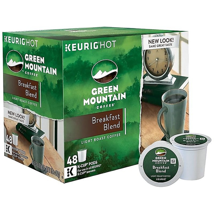 Green Mountain Breakfast Blend Coffee, Keurig® K-Cup® Pods, Light Roast, 48/Box (81909/15170)