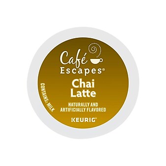 Café Escapes Chai Latte Tea, Keurig® K-Cup® Pods, 24/Box (6805)