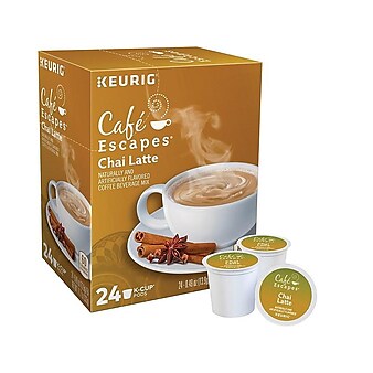 Café Escapes Chai Latte Tea, Keurig® K-Cup® Pods, 24/Box (6805)