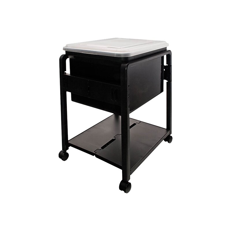 Advantus Plastic/Poly Mobile File Cart with Swivel Wheels, Black (AVT55758) image 1