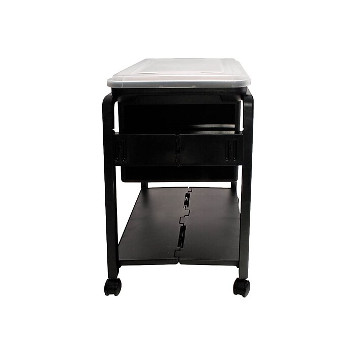 Advantus Plastic/Poly Mobile File Cart with Swivel Wheels, Black