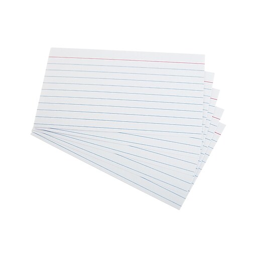 Shop Staples for Oxford® 3" x 5" Heavy Weight Lined Ruled White Index Cards, 100/Pack