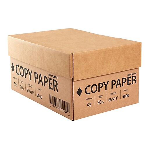Multipurpose Copy Paper, 92 Bright, 20 lb, White, 8-1/2 x 11, 10