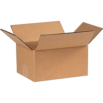 8" x 6" x 4" Standard Shipping Boxes, 32 ECT, Kraft, 25/Bundle (80604)