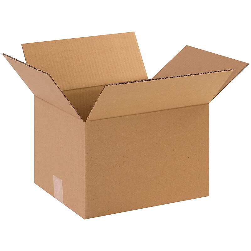 12" x 10" x 8" Standard Shipping Boxes, 32 ECT, Kraft, 25/Bundle (121008) image 1
