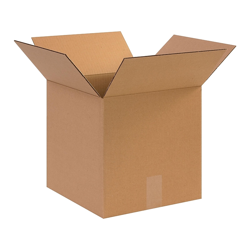 12" x 12" x 12" Standard Shipping Boxes, 32 ECT, Kraft, 25/Bundle (121212) image 1