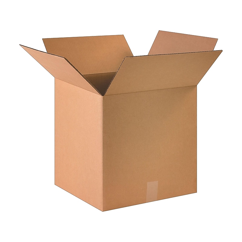 16" x 16" x 16" Standard Shipping Boxes, 32 ECT, Kraft, 25/Bundle (161616) image 1