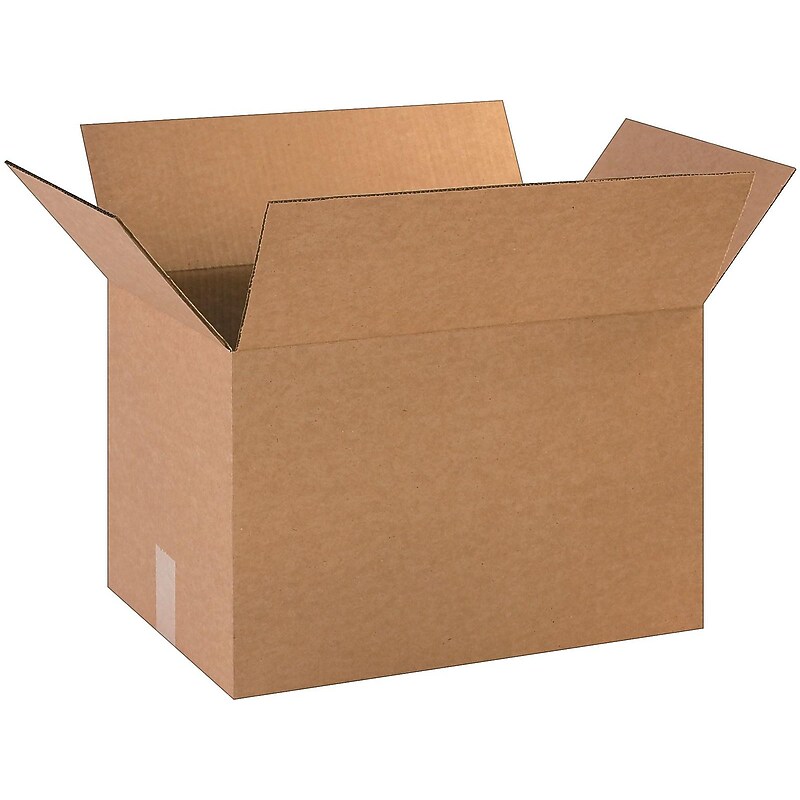 18" x 12" x 12" Standard Shipping Boxes, 32 ECT, Kraft, 25/Bundle (181212) image 1