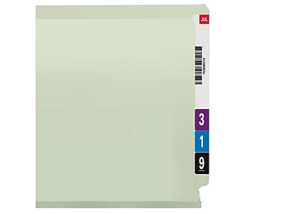 Smead 37705 Gray/Green End Tab Pressboard Fastener File Folders with SafeSHIELD Fasteners SMD37705 
