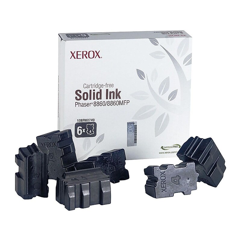 Xerox 108R00749 Black Standard Yield Ink Cartridge, 6/Pack image 1