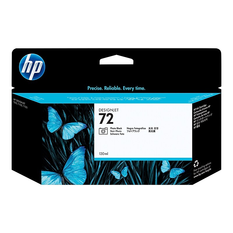 HP 72 Black Standard Yield Ink Cartridge  (C9370A) image 1