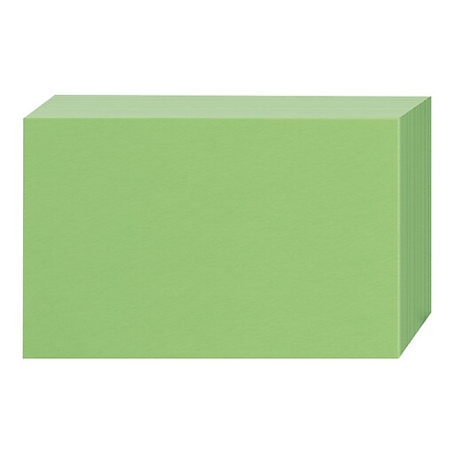 Oxford 3" x 5" Index Cards, Blank, Green, 100/Pack (7320GRE) Staples