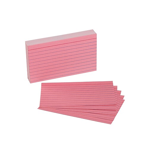 Staples Wide Ruled 3" x 5" Index Cards, Cherry, 100/Pack (51014) at Staples