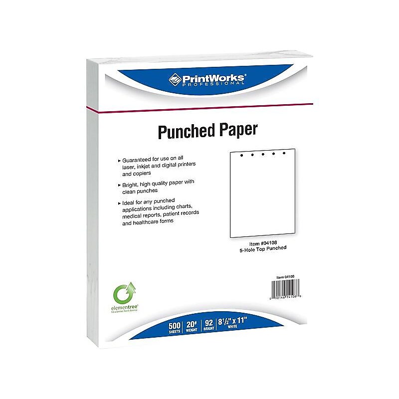 Printworks Professional 8.5" x 11" Copy Paper, 20 lbs., 92 Brightness, 500/Ream (04108) image 1