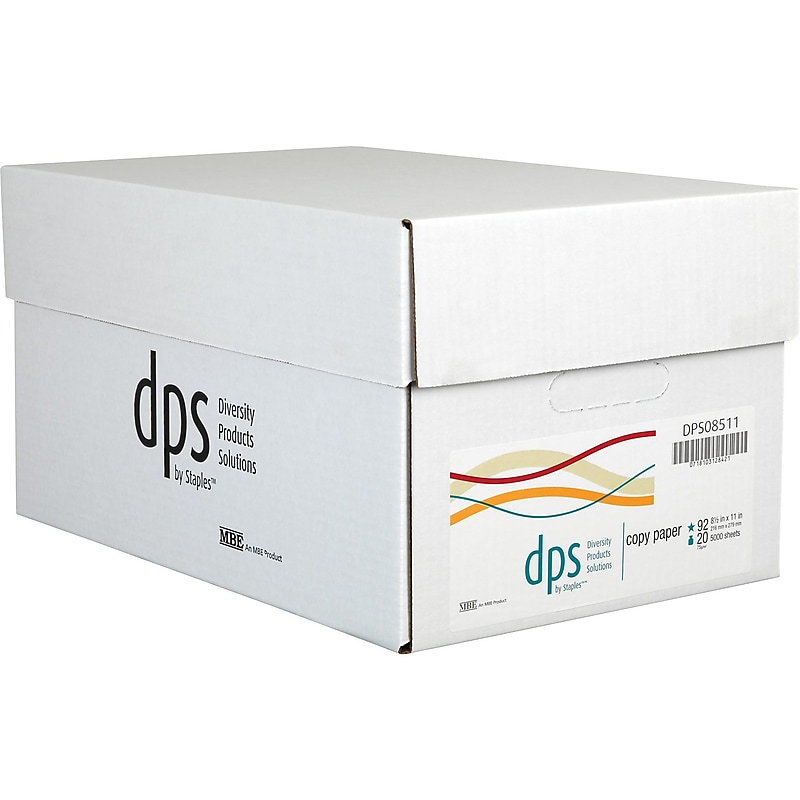 DPS by Staples 8.5" x 11" 3-Hole Punched Copy Paper, 20 lbs., 92 Brightness,10 Reams/Carton (DPS08511P) image 1