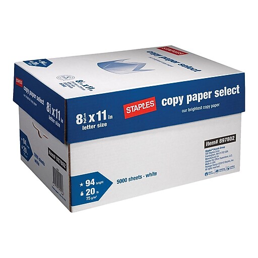 Staples copy paper select 8 1 2 x 11 