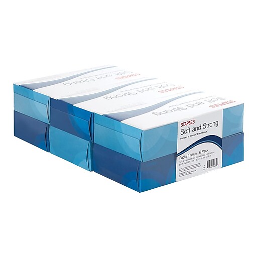 Staples Standard Facial Tissue, 2Ply, 100 Sheets/Box, 48 Boxes/Pack